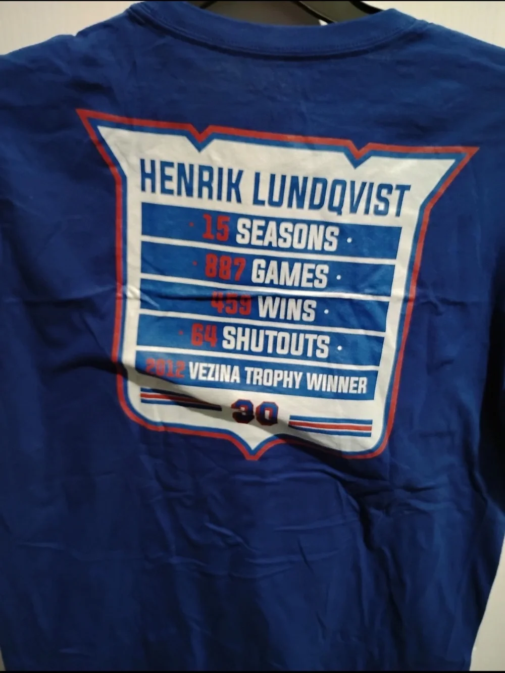 Fanatics Blue Henrik Lundqvist 'King Henrik' Graphic Tee